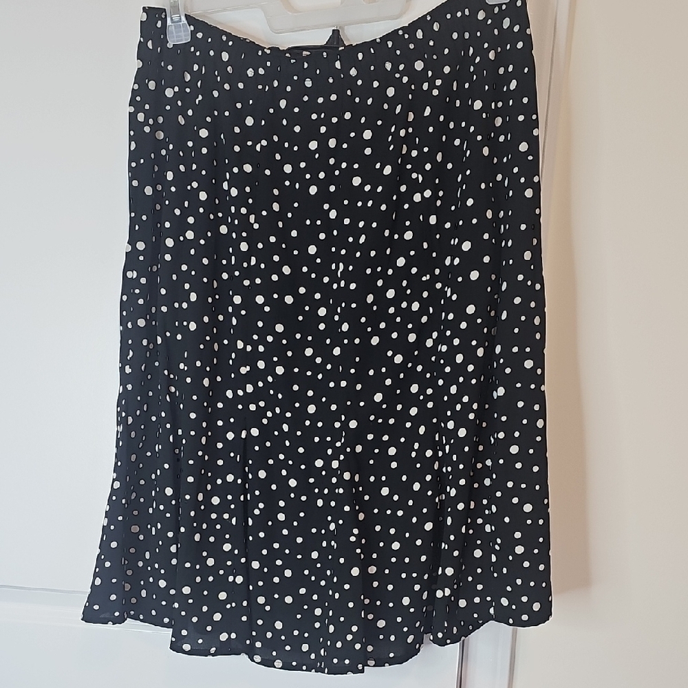 Southern Lady Black‎ and White Polka Dot A-Line Skirt